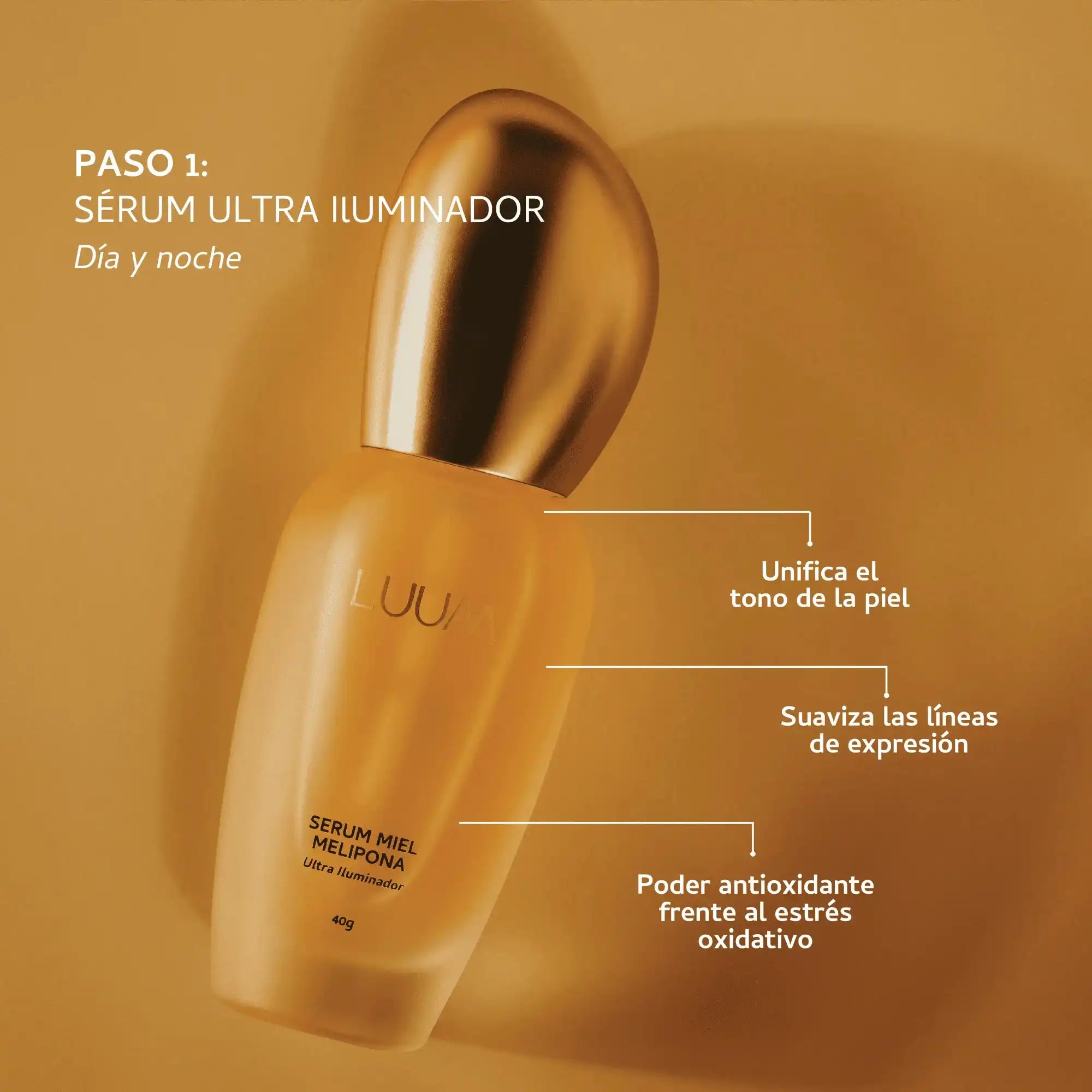 Sérum Miel Melipona LUUM — Ultra iluminador, unifica tono y suaviza líneas de expresión